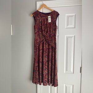 Chic Paisley Maxi Dress in Purple and Red